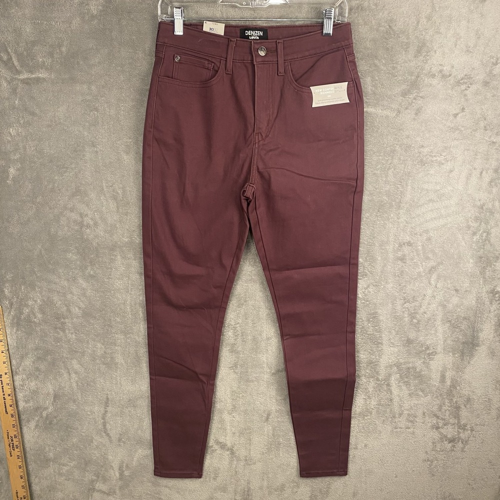 Denizen Levi's Womens 12 W31 High Rise Super Skinny Burgundy Jeans